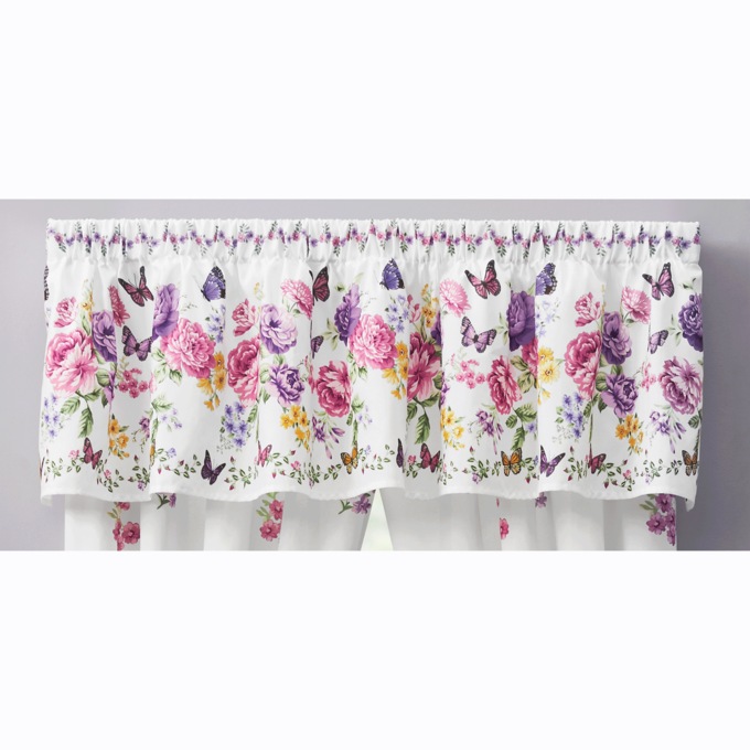 Butterfly Floral Valance, , large