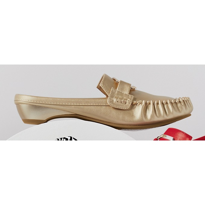 Rush Hour Slip-On Shoe for Women with Metallic Accent, Gold Metallic, large