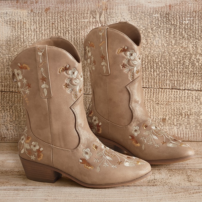 Embroidered bootie hotsell