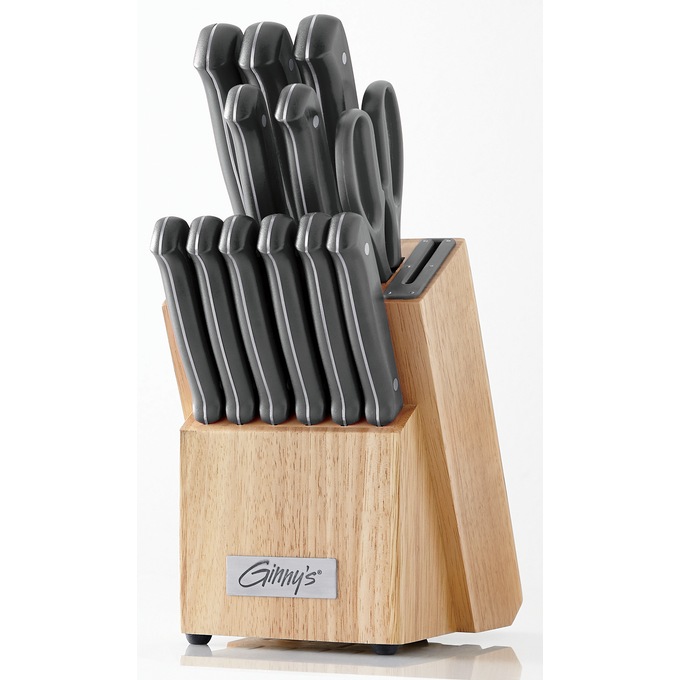 Ginny&#39;s 14-Piece Cutlery Knife Block with Sharpener, , large