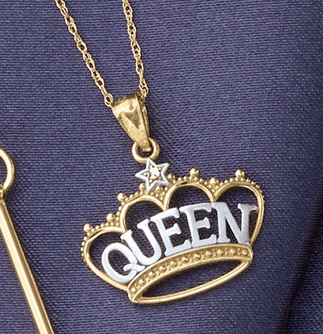 10K Gold Two-Tone Queen Pendant 