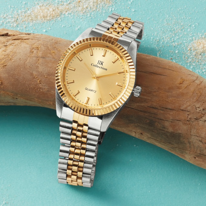 Men's Two-Tone Round Bracelet Watch, , large