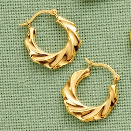10K Gold Hoops, , large