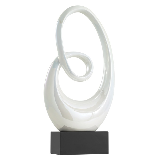 Abstract Swirl Sculpture, White, large