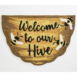 Bee Hive Shaped Indoor/Outdoor Mat - 24&quot; X 36&quot;, , large