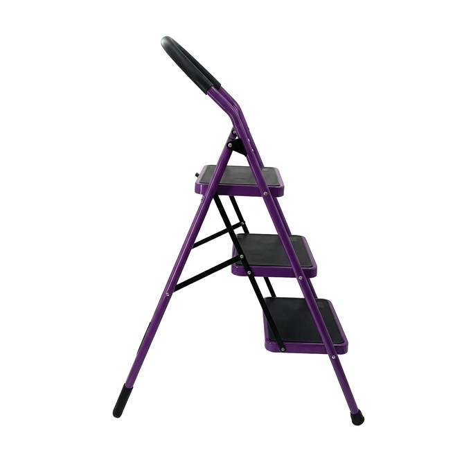 3-Step Folding Ladder, Purple, large