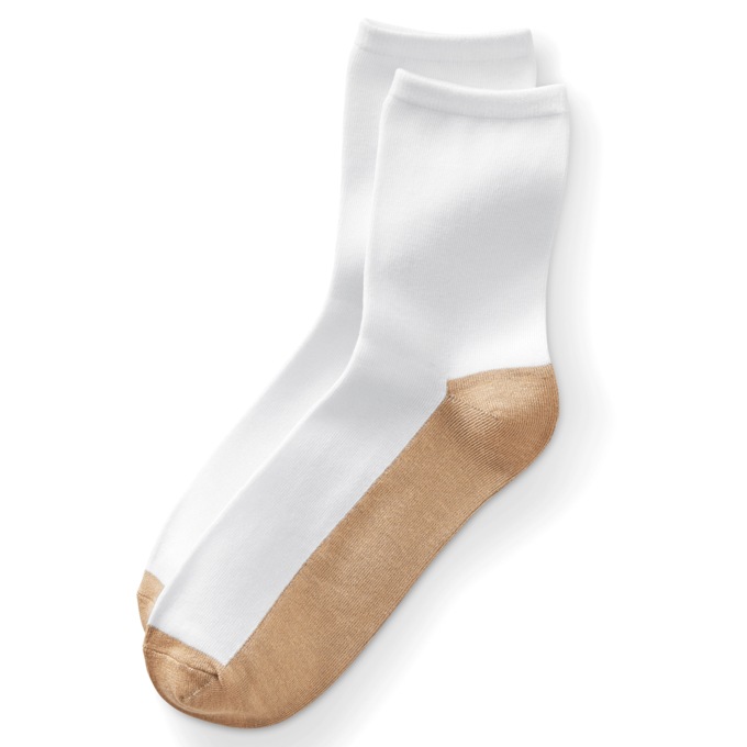 Women's Crew Compression Socks, White, large