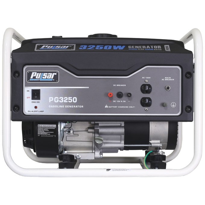 Pulsar 3250W/2500W Gas Generator, Black, large