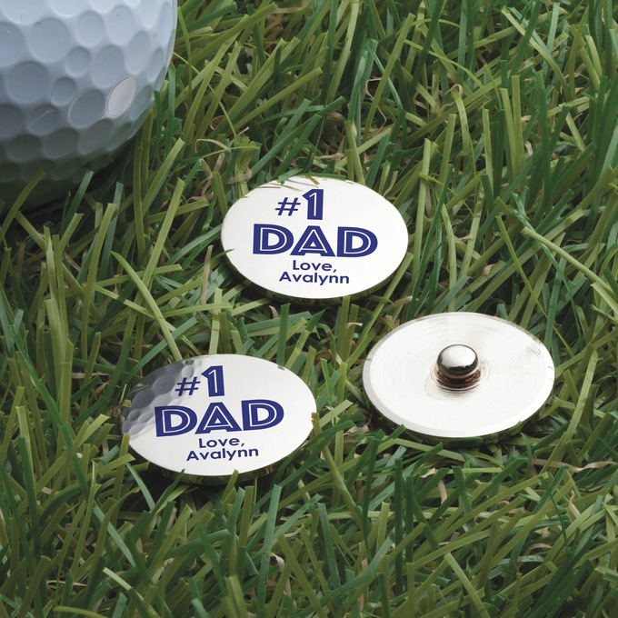 Set of 3 Personalized #1 Dad Golf Ball Markers, , large