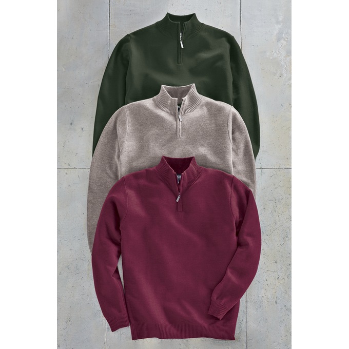 Men's 3-Pack 1/4-Zip Sweater, , large