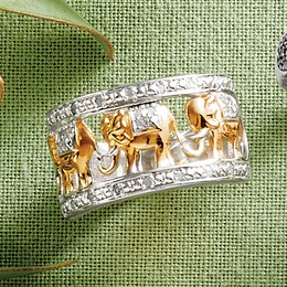 Diamond Elephant Ring, , large
