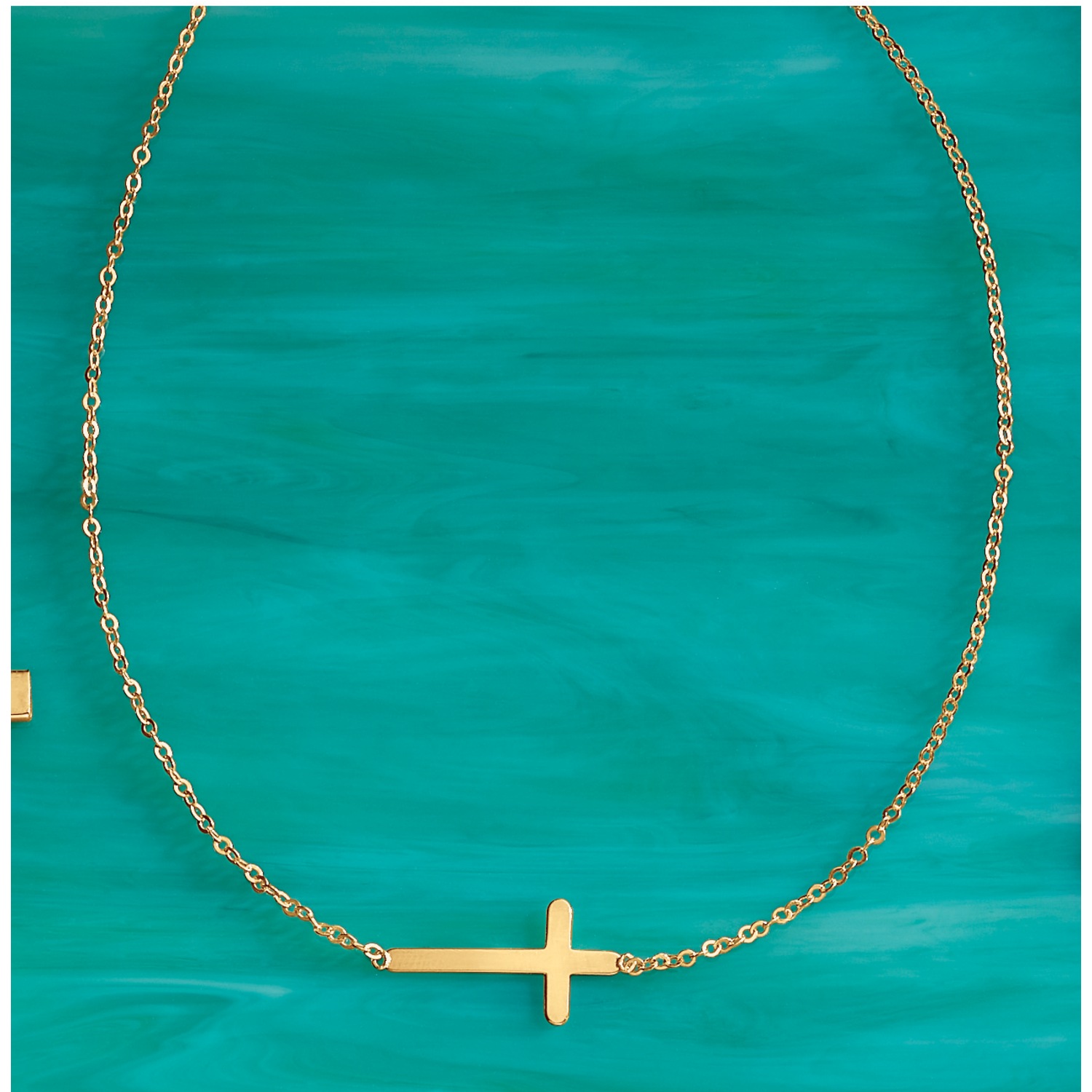 White gold horizontal cross necklace clearance