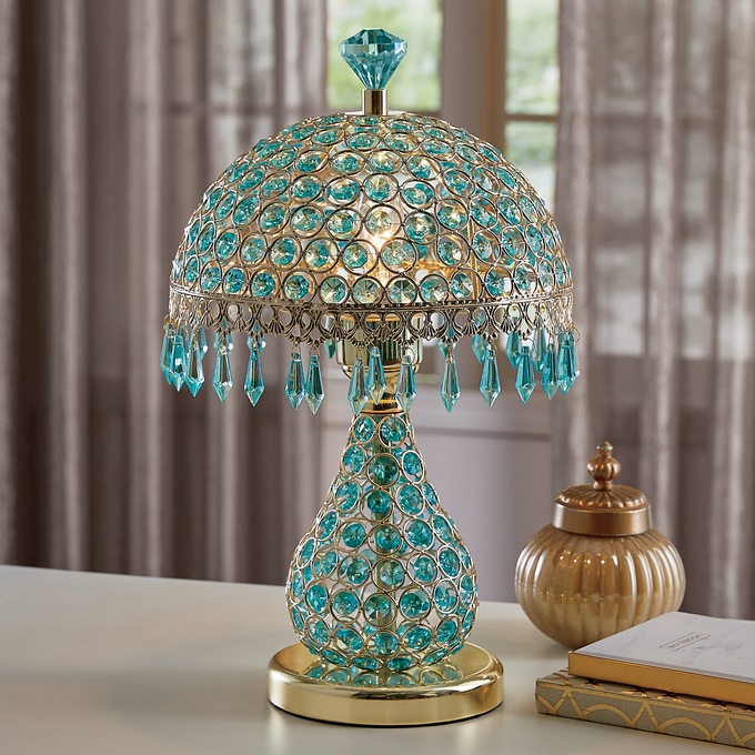 Teal gold lampshade deals