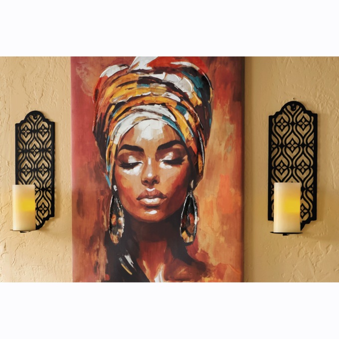 Set of 2 Lena Laser-Cut Sconces, Black, large