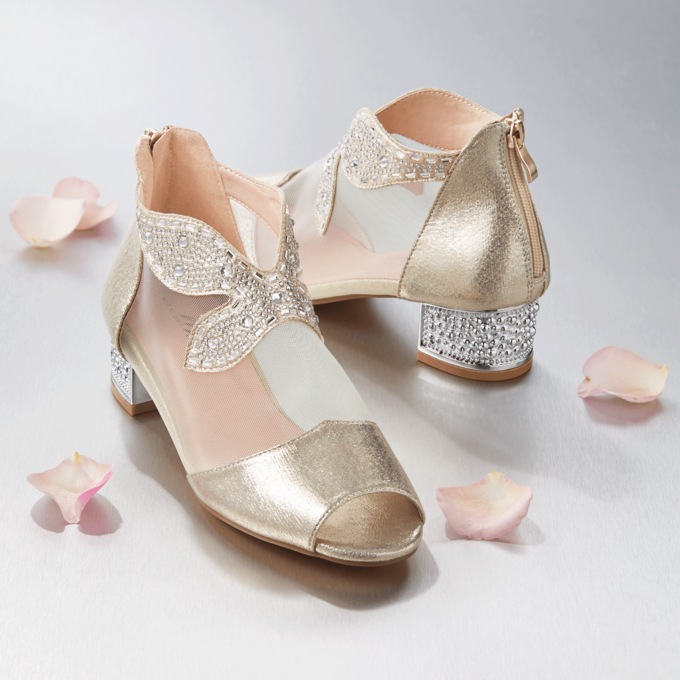  Mesh & Bling Women's Shootie with Silvery Accents, Beads & Sequins & 1.5” Heel, , large