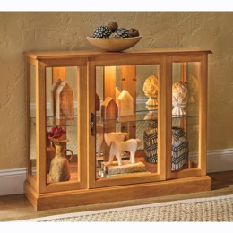 Lit Short Curio Cabinet, , large