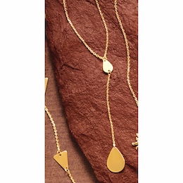 10K Gold Teardrop Necklace, , large