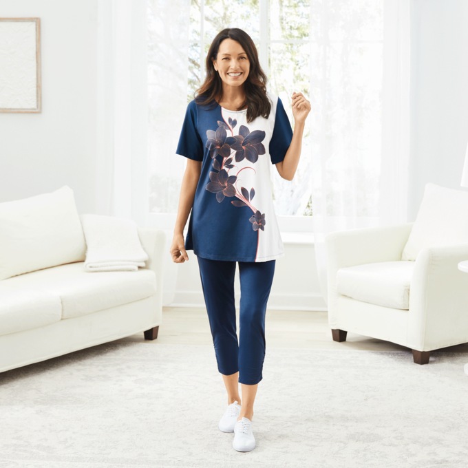 Colorblock Capri Set, , large