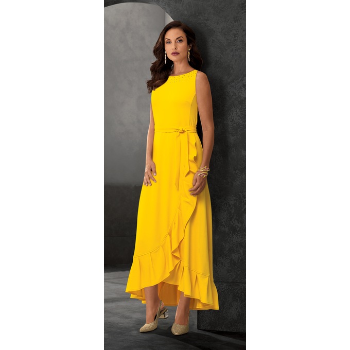 Kellie Faux-Wrap Gown, , large