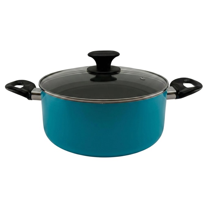 Ginny's 22-Piece Ceramic Cookware Set, Island Blue, large