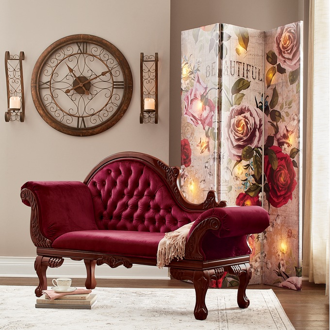 Lit Vintage Roses Room Screen, , large