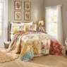 4-Piece Vintage Tea-Stained Floral Canvas Wall Art Set with Gold Frames, Multi, large