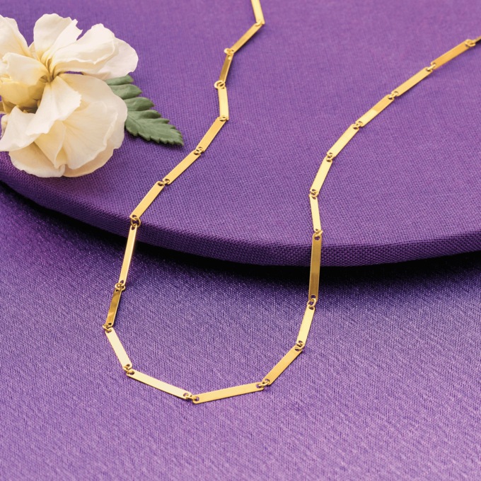 10K Gold Bar Necklace, , large