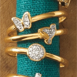 Diamond 3-Piece Stack Ring , , large