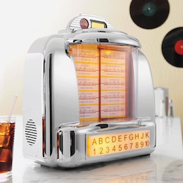 Retro Diner Jukebox Speaker with FM Radio &amp; Bluetooth, , large