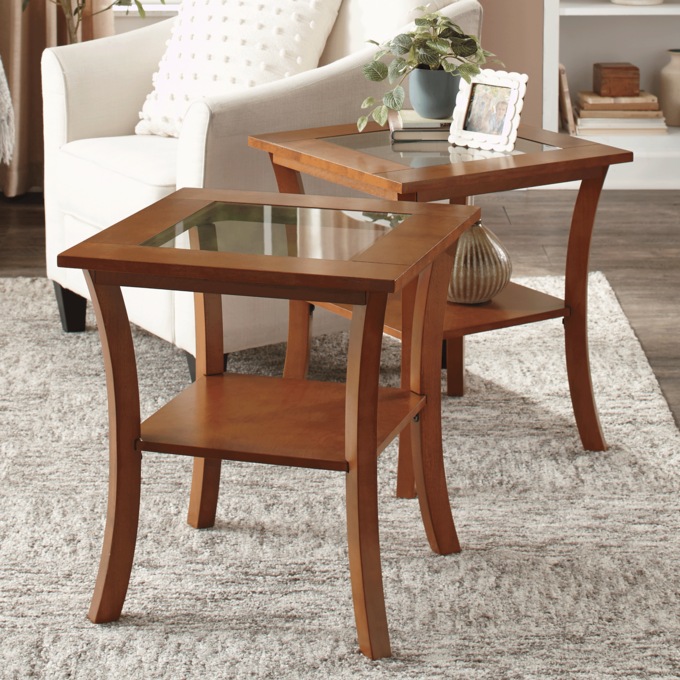 Set of 2 Curved Side Tables, , large