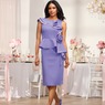 Embellished Rosette Sheath Dress, , large
