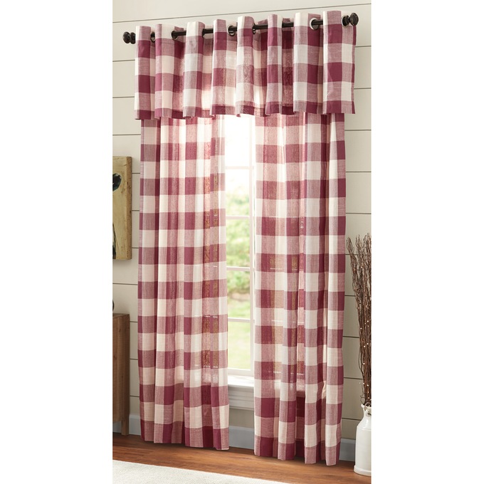 Buffalo Check Valance, Wine, large