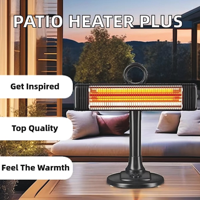 Optimus Indoor/Outdoor Infrared Tower Heater, Black, large