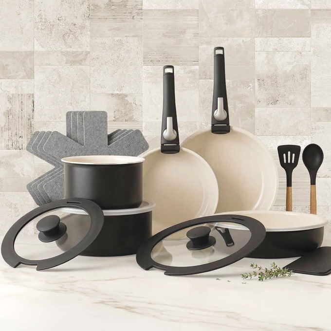 Gotham Steel 18-Piece Detachable Handle Cookware Set, , large