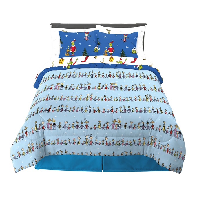 Reversible 7-Piece Grinch Comforter Set, , large