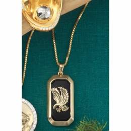 Men's Eagle Onyx Pendant, , large