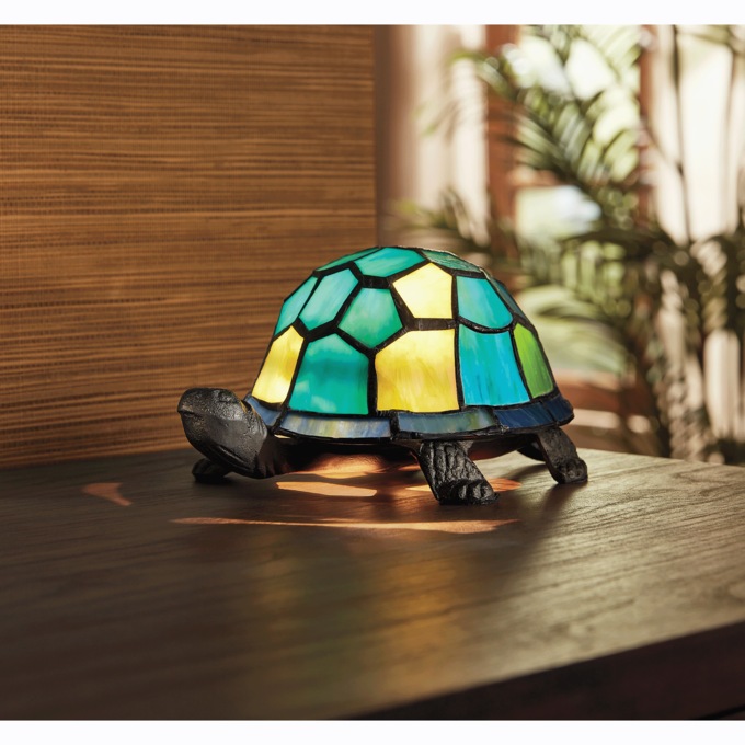 Stained glass turtle lamp top