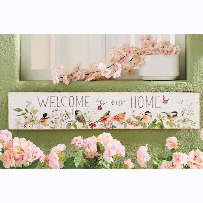 Bird Welcome Sign, White, large