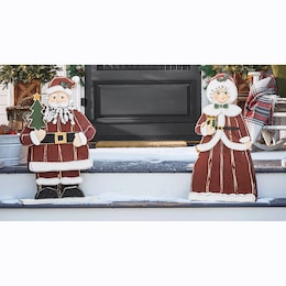Chunky Wood Santa or Mrs. Claus, , large