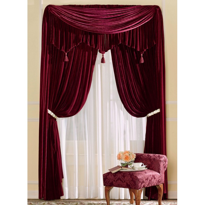 Woven Velvet Ascot Valance, , large