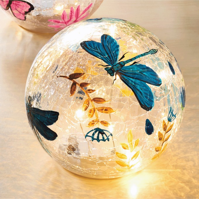 Choice of 3 Lit Glass Spring Orbs, , large