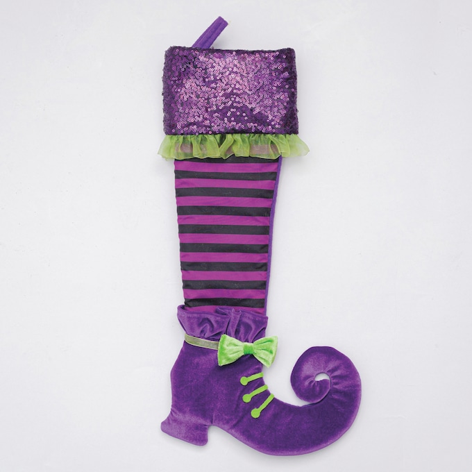 Witches&rsquo; Feet Treat Stockings, Purple, large