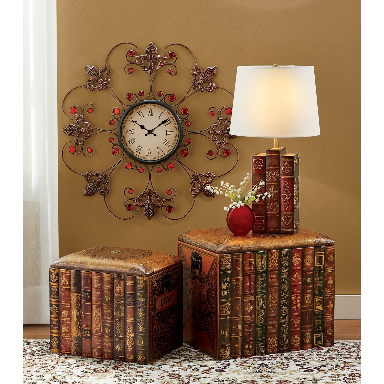 Jeweled Fleur De Lis Wall Clock Montgomery Ward