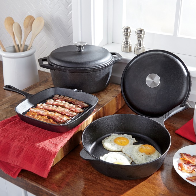 7-Piece Pre-Seasoned Cast Iron Cookware Set