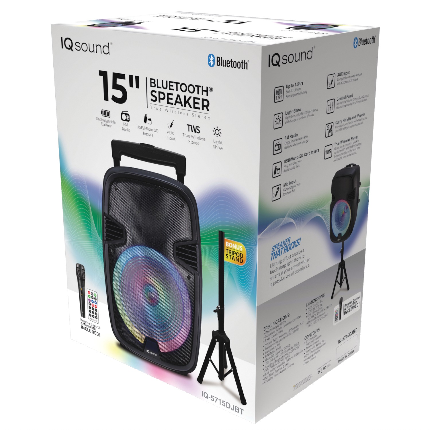 IQ Sound 15-Inch Portable Bluetooth Speaker main image 0