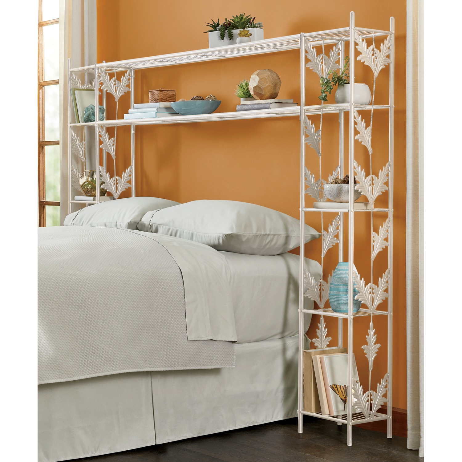 Laney leaf hot sale queen storage headboard