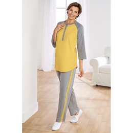 Women's Cotton Henley Baseball Top, , large