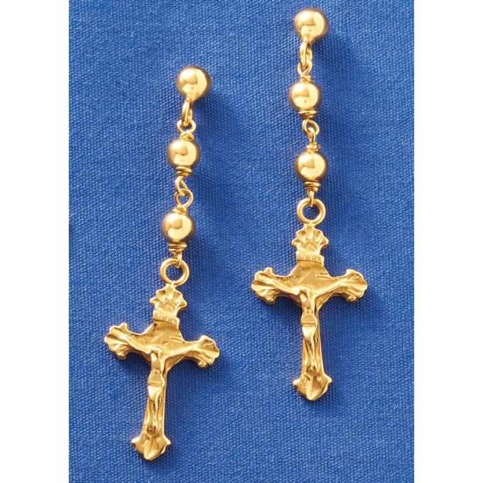 Crucifix Earrings, , large