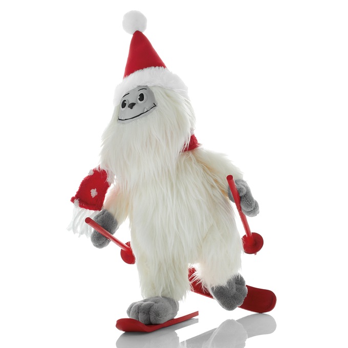 Skiing Yeti Figure, White, large