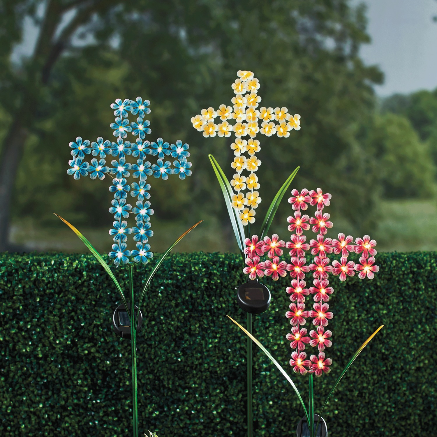 Solar Cross Garden Stake Montgomery Ward